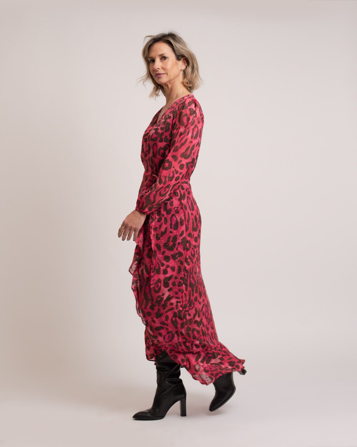 Vestido largo rosa leopardo - Amar con Alma-1